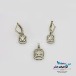 نیم ست طلا - آویز و گوشواره - طرح هندسی