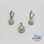 نیم ست طلا - آویز و گوشواره - طرح هندسی