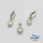 نیم ست طلا - آویز و گوشواره - طرح هندسی