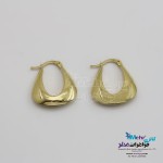گوشواره حلقه ای طلا - طرح هندسی