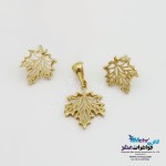 نیم ست طلا - آویز و گوشواره - طرح برگ