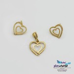 نیم ست طلا - آویز و گوشواره - طرح قلب