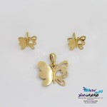 نیم ست طلا - آویز و گوشواره - طرح پروانه