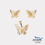 نیم ست طلا - آویز و گوشواره - طرح پروانه