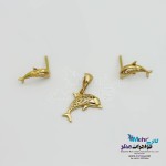 نیم ست طلا آویز و گوشواره - طرح دلفین