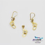 نیم ست طلا – آویز و گوشواره - طرح ردپا