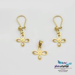 نیم ست طلا – آویز و گوشواره - طرح گل