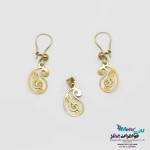 نیم ست طلا – آویز و گوشواره - طرح بته جقه