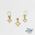 نیم ست طلا – آویز و گوشواره - طرح هندسی