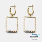 گوشواره گیره ای طلا - طرح هندسی