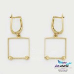 گوشواره گیره ای طلا - طرح هندسی