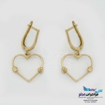 گوشواره گیره ای طلا - طرح قلب