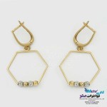 گوشواره گیره ای طلا - طرح هندسی