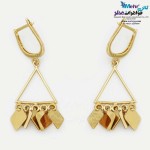 گوشواره گیره ای طلا - طرح هندسی