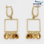 گوشواره گیره ای طلا - طرح هندسی