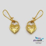 گوشواره گیره ای طلا - طرح قلب