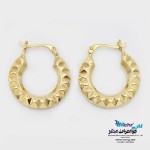 گوشواره گیره ای طلا - طرح چرخ دنده