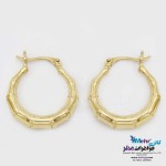 گوشواره گیره ای طلا - طرح بامبو