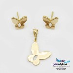 نیم ست طلا - آویز و گوشواره - طرح پروانه