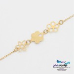 دستبند طلا - طرح قلب و گل
