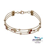 دستبند طلا - طرح گل و پروانه