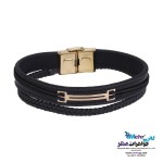 دسبند طلا و چرم - طرح هندسی