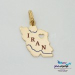 آویز طلا - طرح نقشه ی ایران