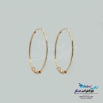 گوشواره حلقه ای طلا - طرح گوی تراش