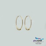گوشواره حلقه ای طلا - طرح گوی تراش