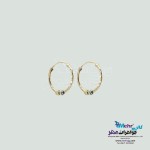 گوشواره حلقه ای طلا - طرح گوی تراش