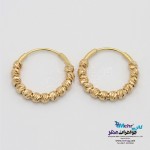گوشواره حلقه ای طلا - طرح گوی تراش