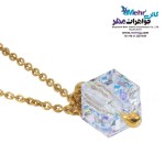 آویز ساعت طلا - سنگ سواروسکی مکعب