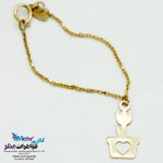 آویز ساعت طلا - طرح گلدان