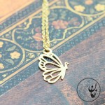 آویز ساعت طلا - طرح پروانه