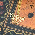 آویز ساعت طلا - طرح پروانه