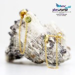 گوشواره طلا - طرح سنگ سبز زبرجدی