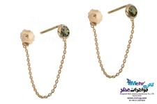 گوشواره طلا - طرح سنگ سبز زبرجدی