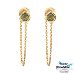 گوشواره طلا - طرح سنگ سبز زبرجدی