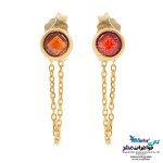 گوشواره طلا - طرح سنگ قرمز