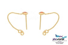 گوشواره طلا - طرح سنگ قرمز
