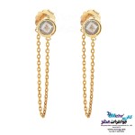 گوشواره طلا - طرح سنگ سفید