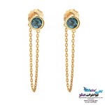 گوشواره طلا - طرح سنگ آبی