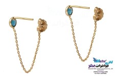 گوشواره طلا - طرح سنگ آبی