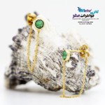گوشواره طلا - طرح سنگ سبز