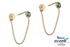گوشواره طلا - طرح سنگ سبز