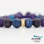 دستبند طلا و سنگ - طرح رینگ