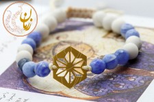 دستبند طلا و سنگ - طرح هندسی