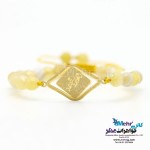 دستبند طلا و سنگ - طرح ماه تولد خرداد