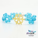 دستبند طلا و مهره - طرح برف
