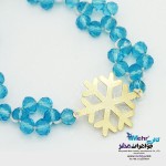 دستبند طلا و مهره - طرح برف